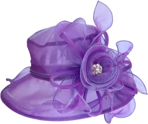 Women Wedding Church Dress Cloche Hat Fascinator Floral Tea Party Bucket Hat Independence Day s Birthday