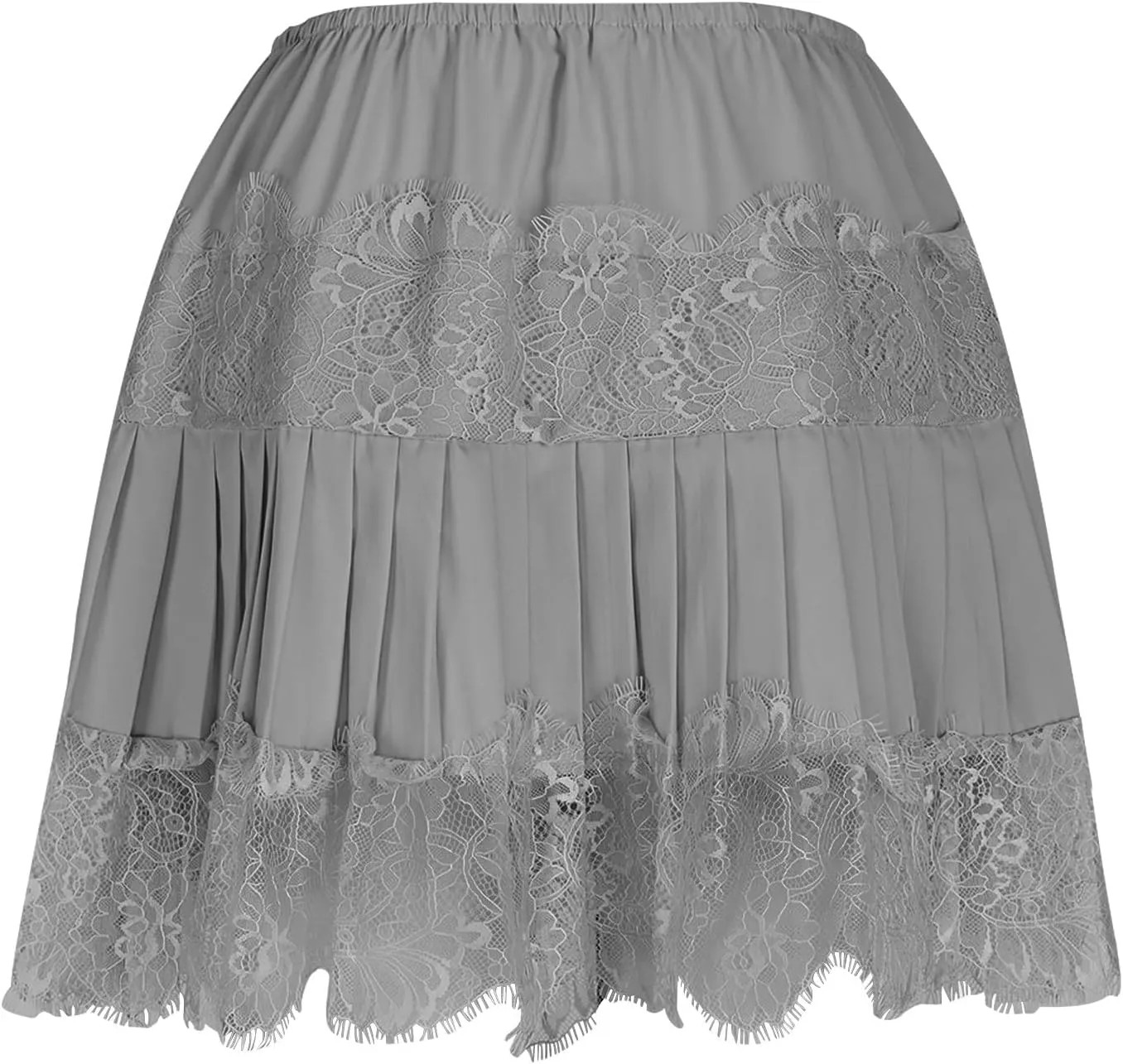 Women Y2k Lace Mini Skirt Low Rise Pleated Ruffle Half Slip Skirt Layered Flowy Short Skirt Streetwear Summer Underskirt 2025