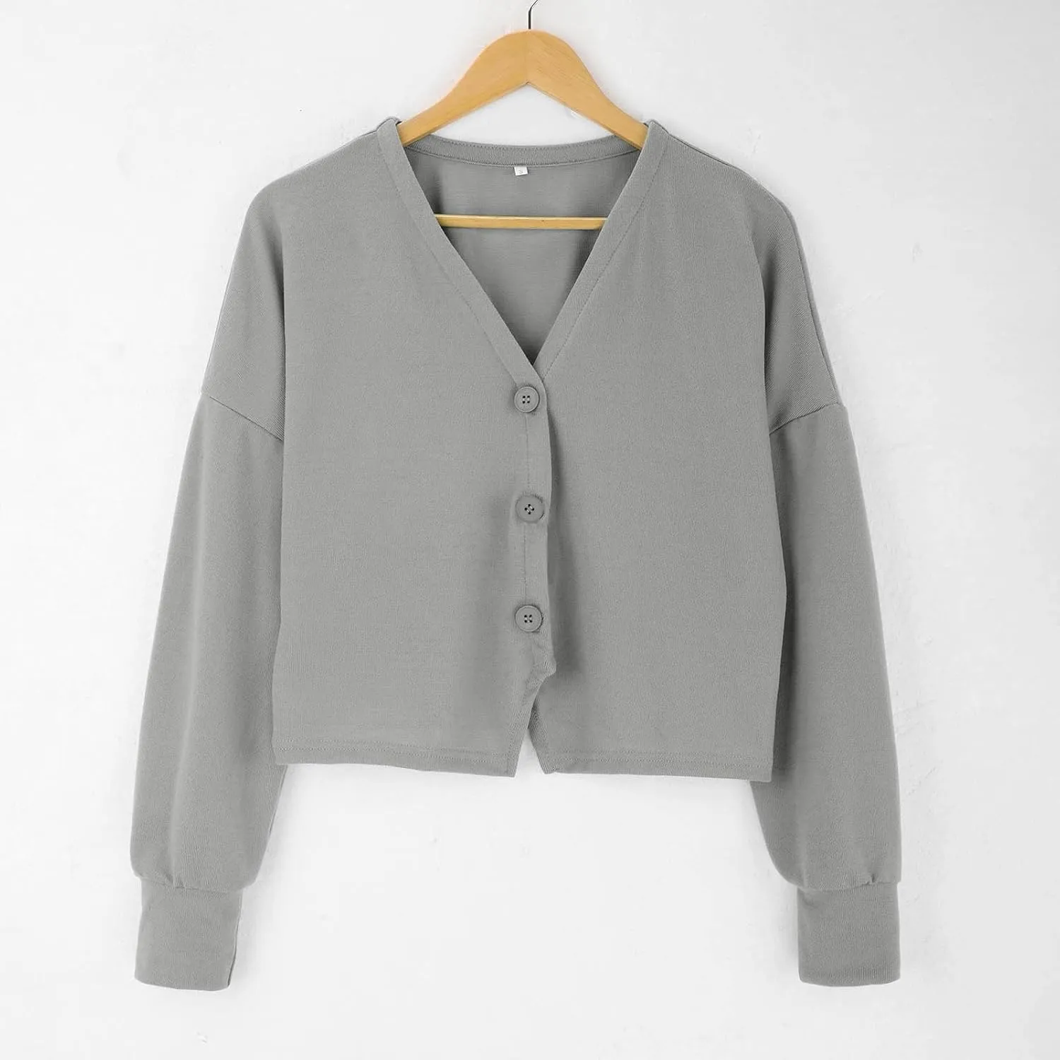 Women's 2024 Cropped Cardigan Sweaters Sweater Slim O-neck Long Sleeve Sweater Open Front Cardigan Sweaters for