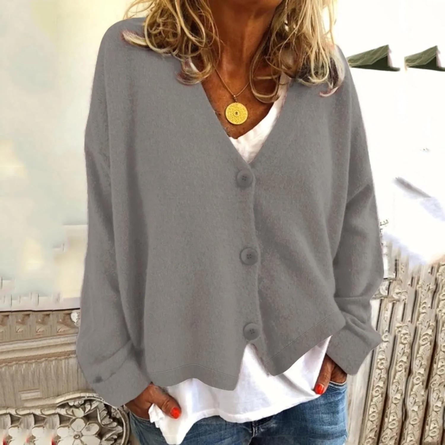Women's 2024 Cropped Cardigan Sweaters Sweater Slim O-neck Long Sleeve Sweater Open Front Cardigan Sweaters for