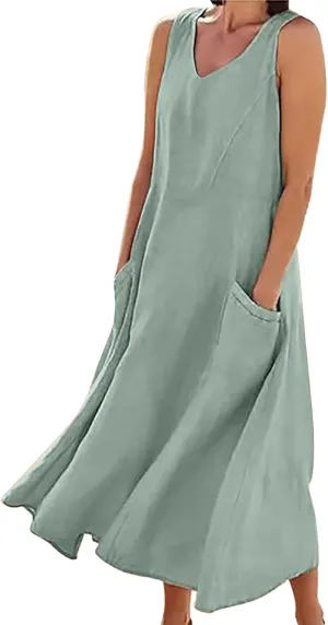 Womens 2025 Elegant Ruffle Sleeve Flared Pocket Dress Splice Loose Dress Flutter Short Sleeve V Neck Button Down