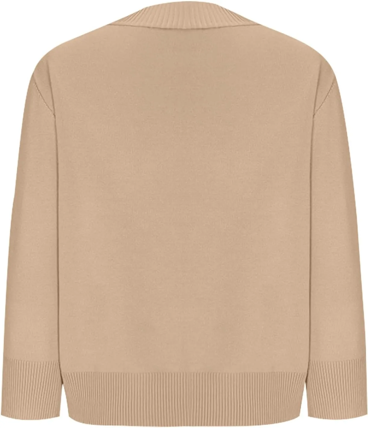 Women's 3/4 Sleeve Cropped Cardigan Sweater Open Front Solid Knitted Short Shrugs Cardigans Lightweight Sweaters