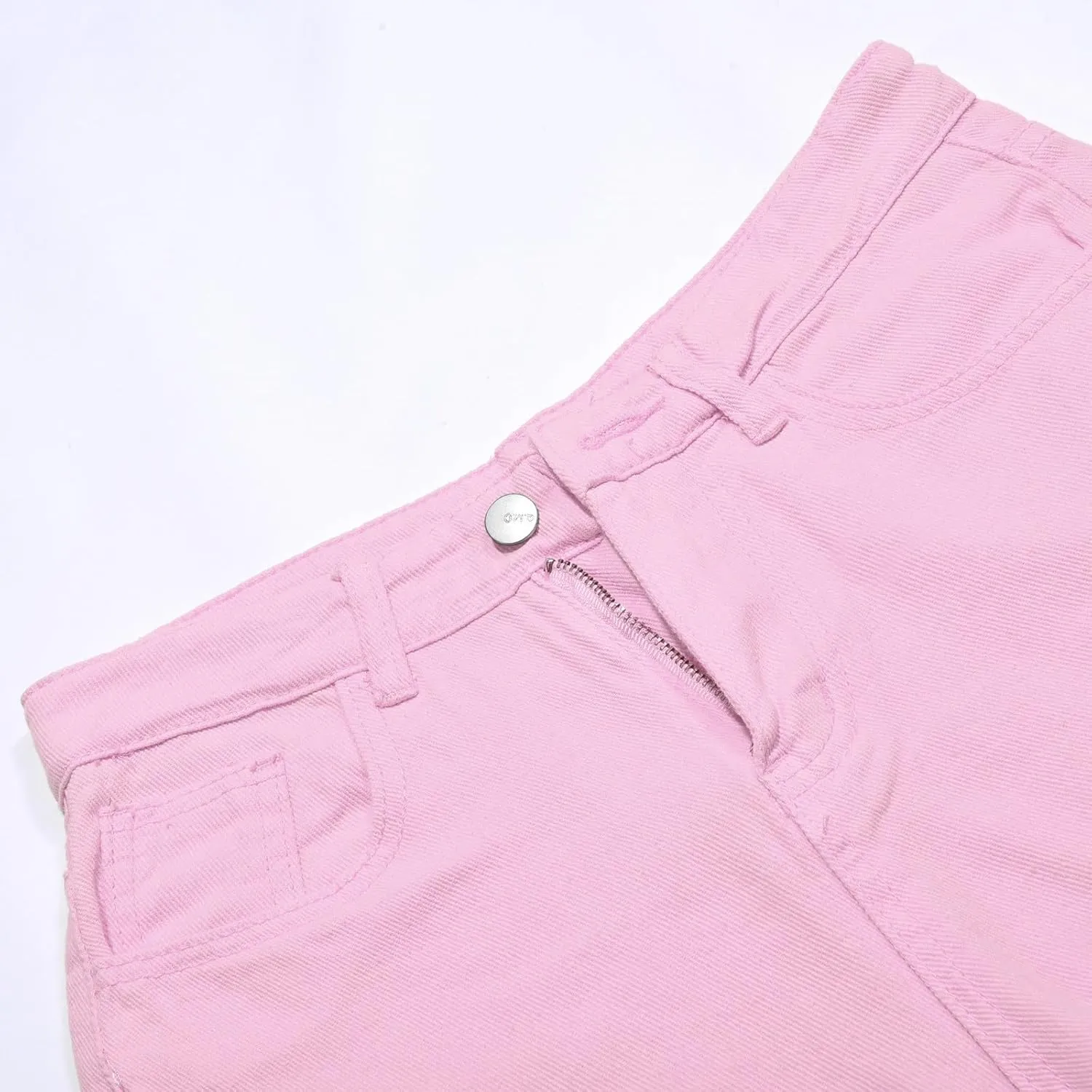 Womens Bermuda Shorts Casual Summer High Waisted Shorts Straight Leg Knee Length Jeans Twill Shorts with Pockets