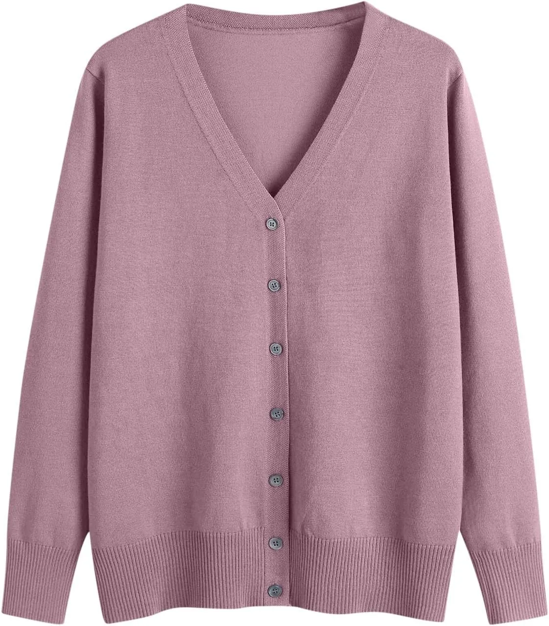 Womens Button Down Sweaters Lightweight Open Front Cardigan V Neck Long Sleeve Knitted Fall Tops Soft Outwear Sweater