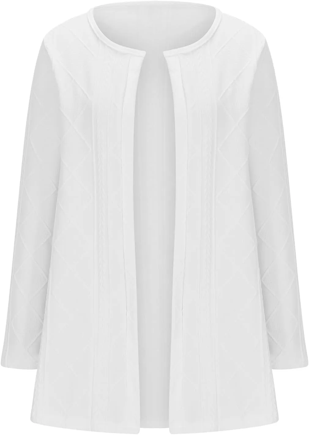Womens Cable Knit Open Front Cardigan Sweaters Dressy Casual Long Sleeve Lightweight Long Coat Jacket Outwear