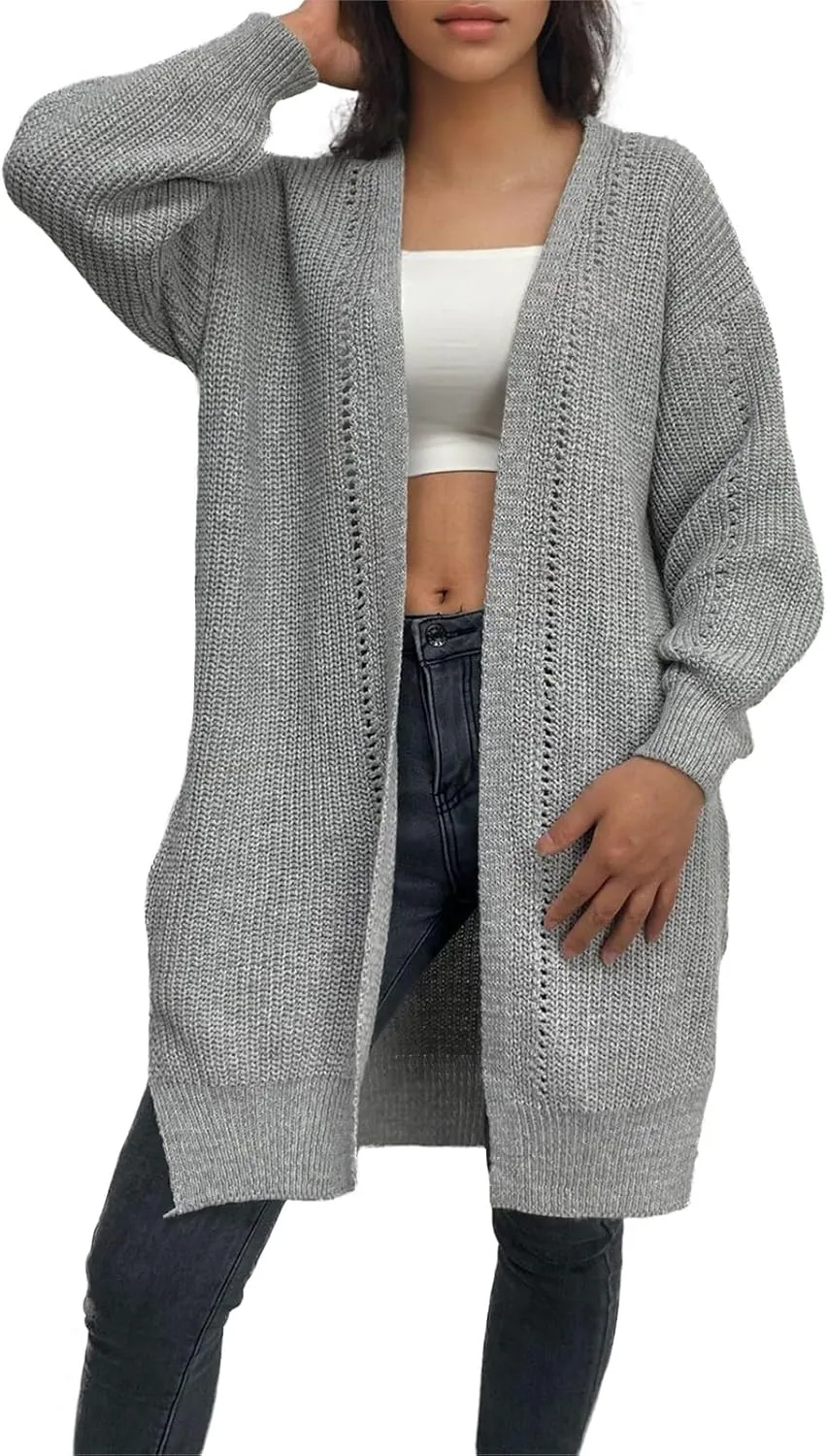 Women's Cardigan Sweater Long Sleeve Oversized Knit Cardigans Women's 2024 Fall Winter Lightweight Soft Outerwear