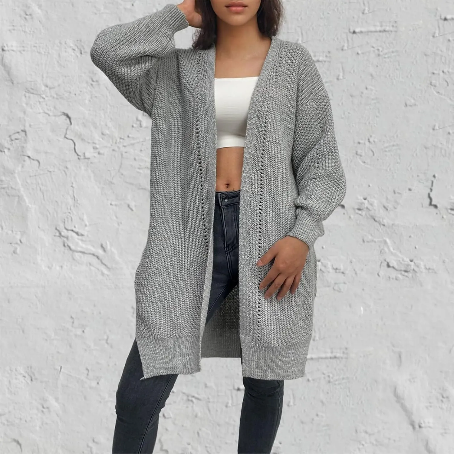 Women's Cardigan Sweater Long Sleeve Oversized Knit Cardigans Women's 2024 Fall Winter Lightweight Soft Outerwear