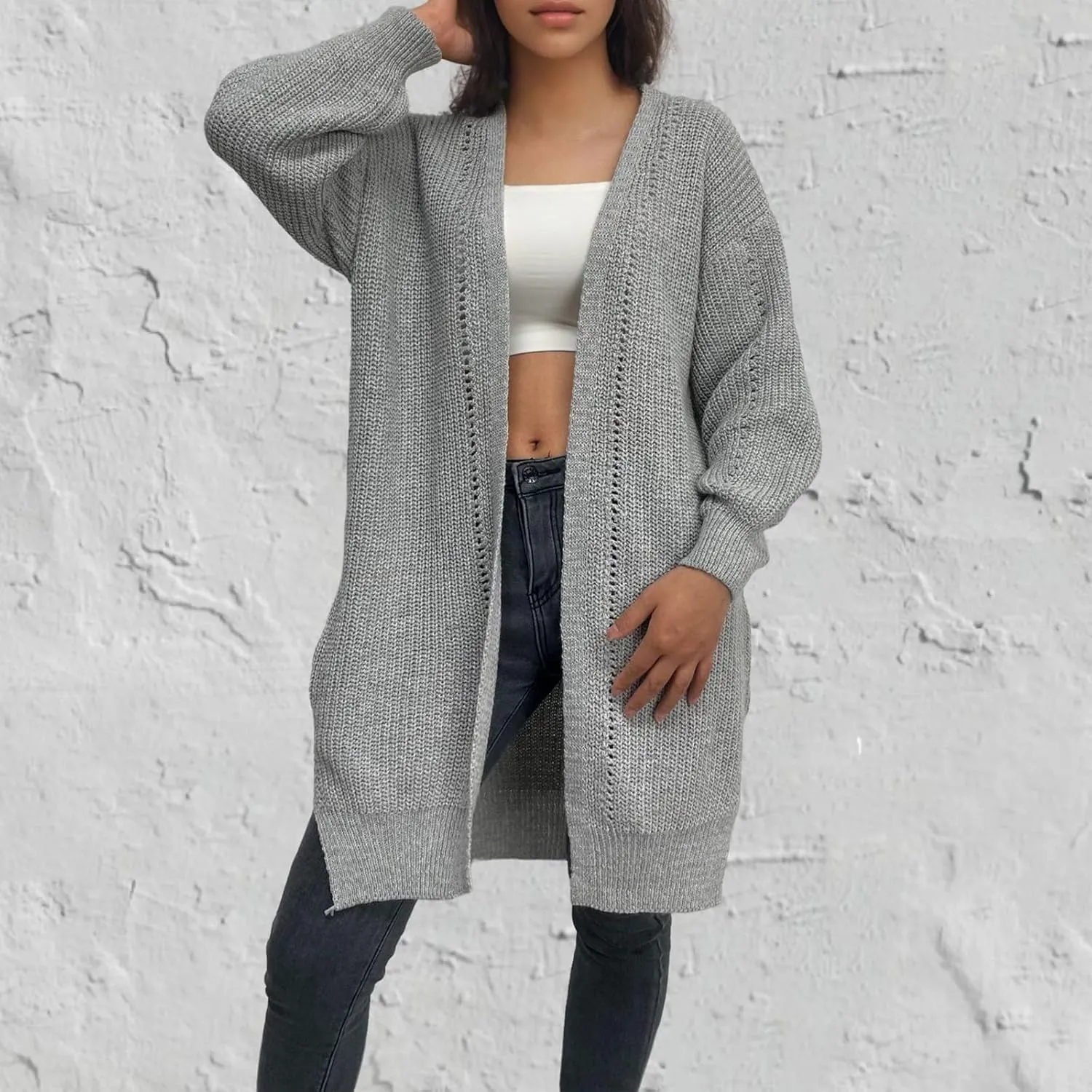Women's Cardigan Sweater Long Sleeve Oversized Knit Cardigans Women's 2024 Fall Winter Lightweight Soft Outerwear