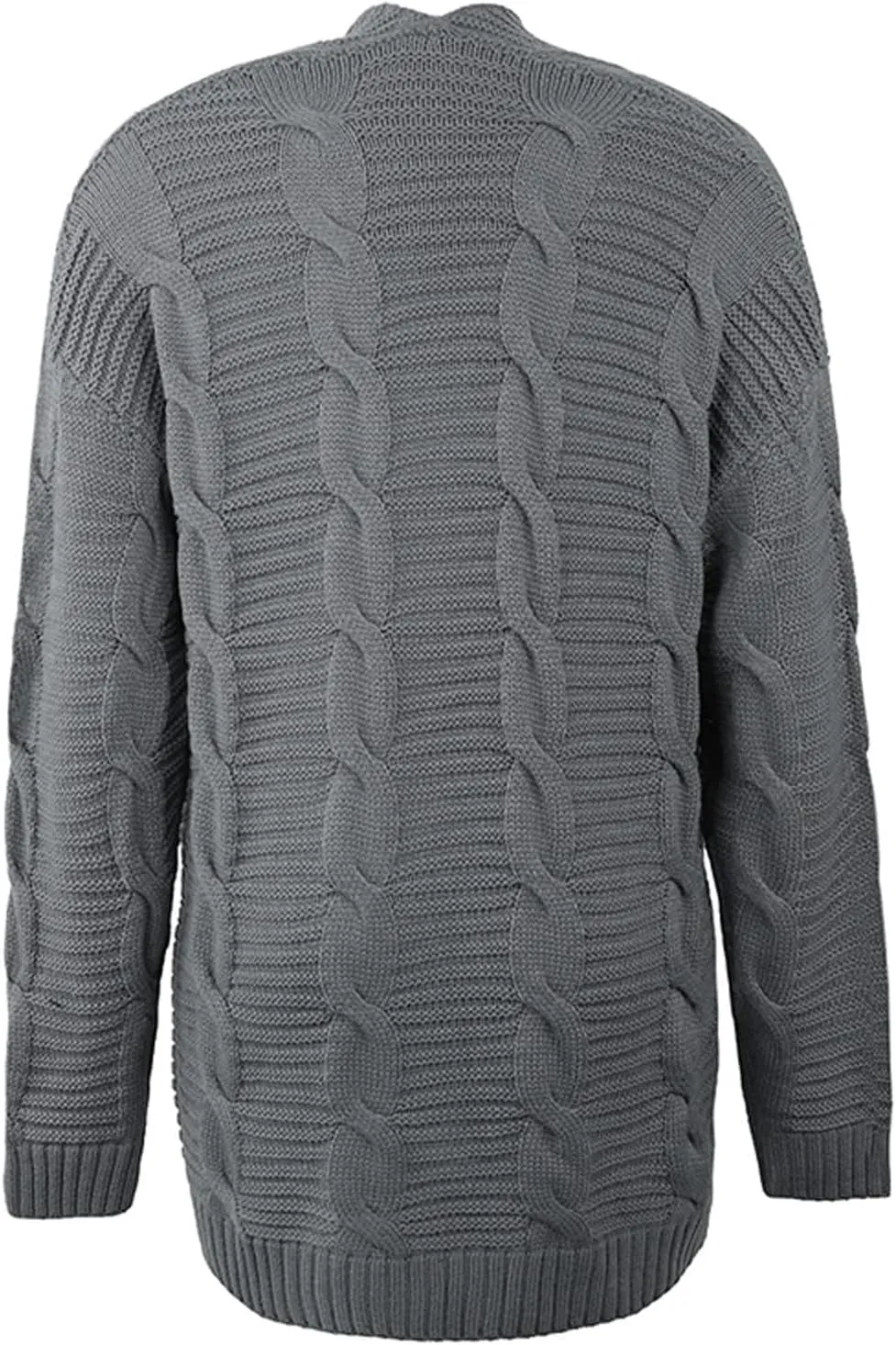 Womens Cardigan Sweaters Long Sleeve Cable Knit Cardigan Casual Button Open Front Jacket Fall Outwear Coat