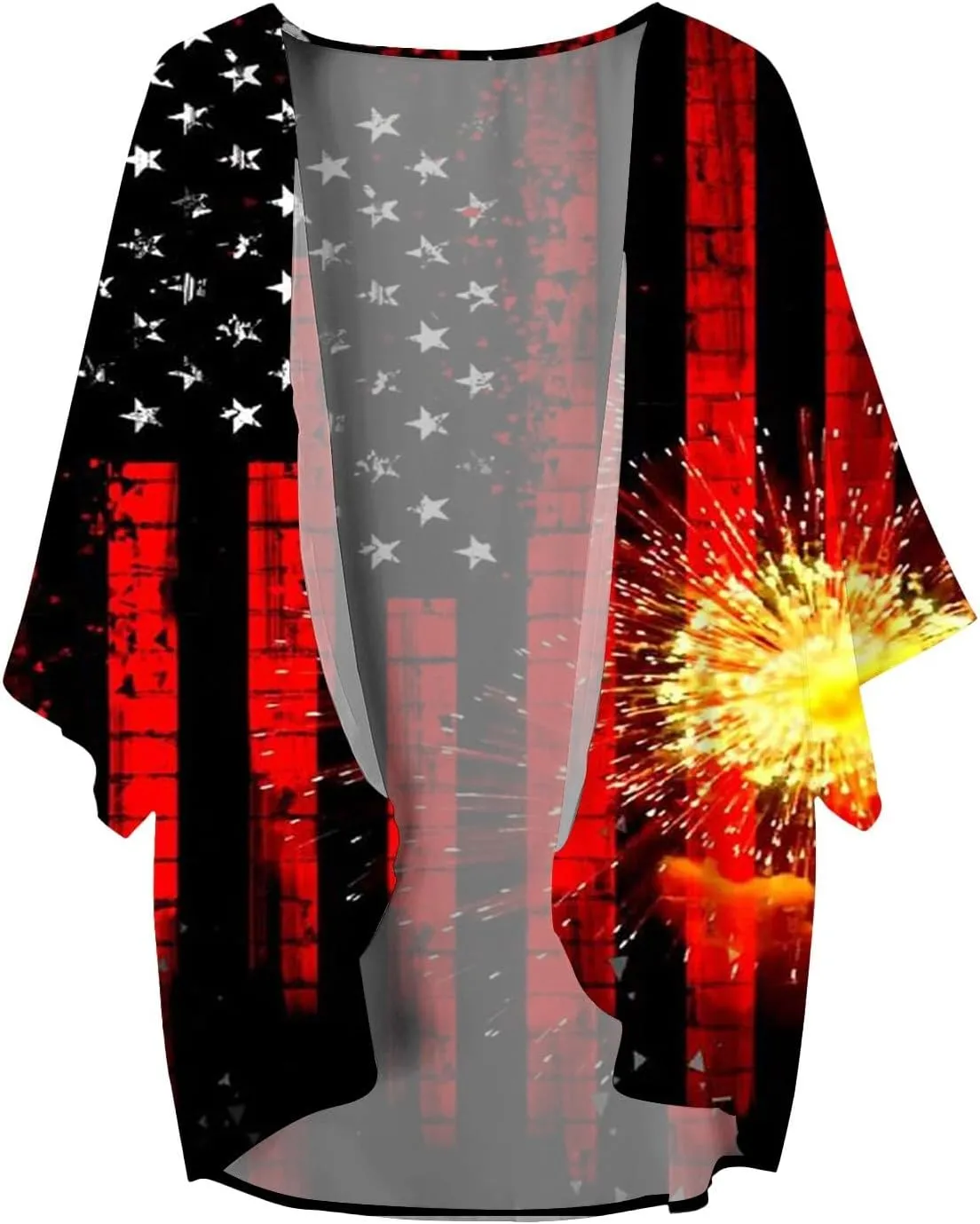Women's Casual Fashion Print Lightweight and Comfortable Beach Vacation Chiffon Cardigan Classic Knit Cardigan
