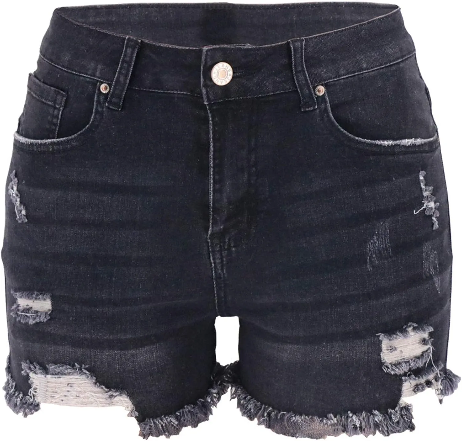 Womens Casual High Waisted Denim Shorts Frayed Raw Hem Ripped Jeans Shorts Cut Off Denim Hot Short Summer Jean Shorts