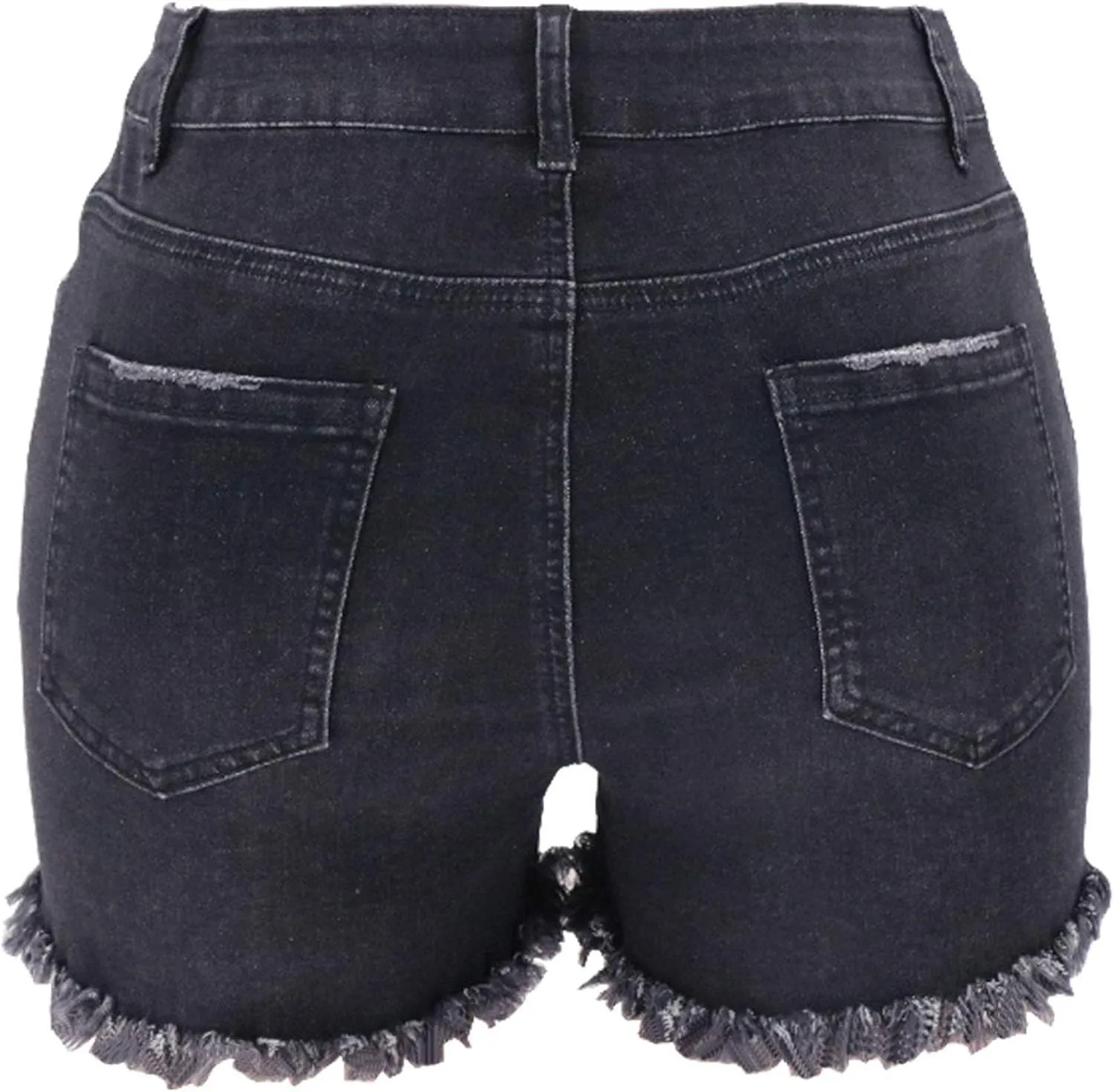 Womens Casual High Waisted Denim Shorts Frayed Raw Hem Ripped Jeans Shorts Cut Off Denim Hot Short Summer Jean Shorts