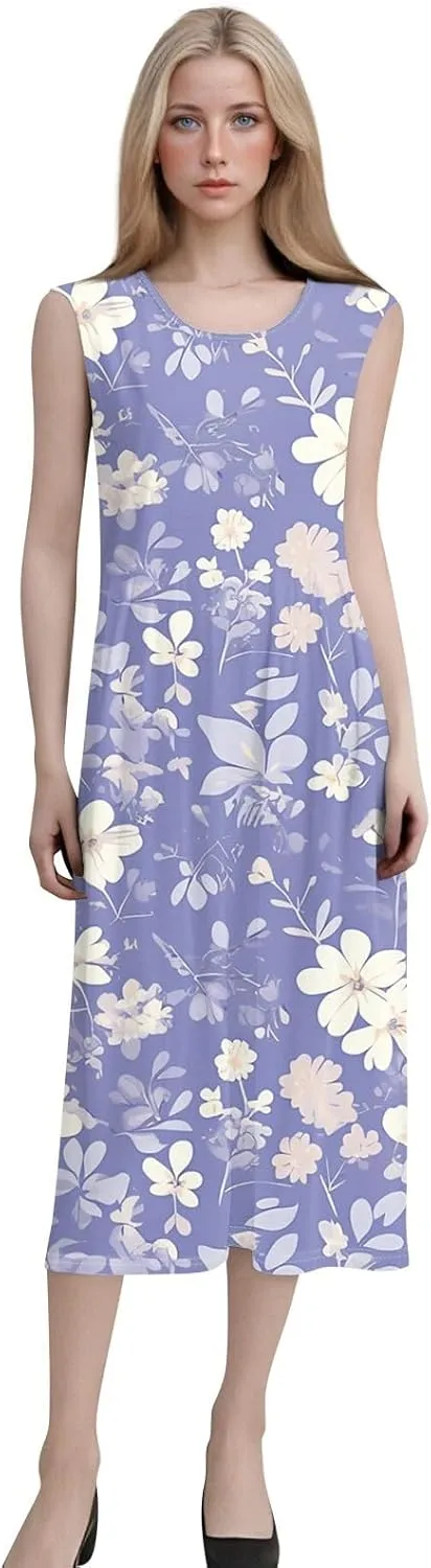 Womens Casual Summer Dresses Strapless Garden Party Floral Floral Dresses with Pockets Boho Going Out Summer Outfits