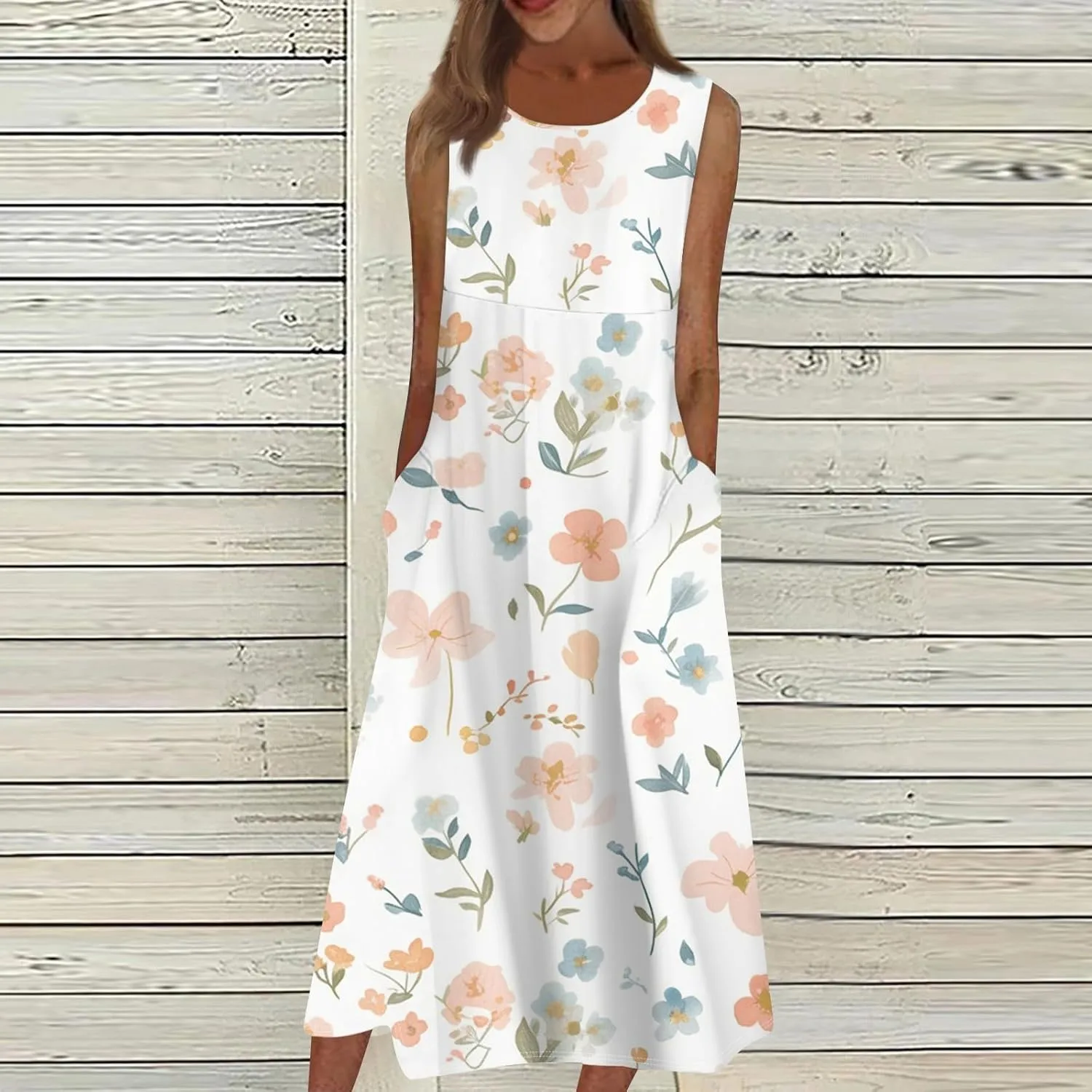 Womens Casual Summer Dresses Strapless Garden Party Floral Floral Dresses with Pockets Boho Going Out Summer Outfits