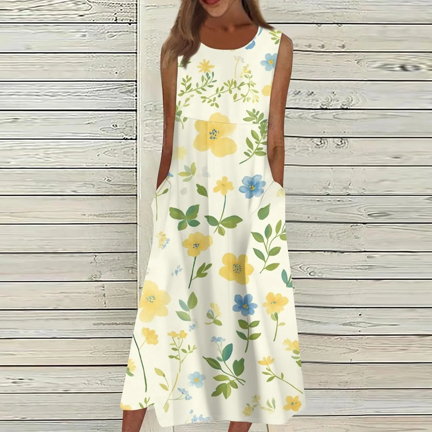 Womens Casual Summer Dresses Strapless Garden Party Floral Floral Dresses with Pockets Boho Going Out Summer Outfits