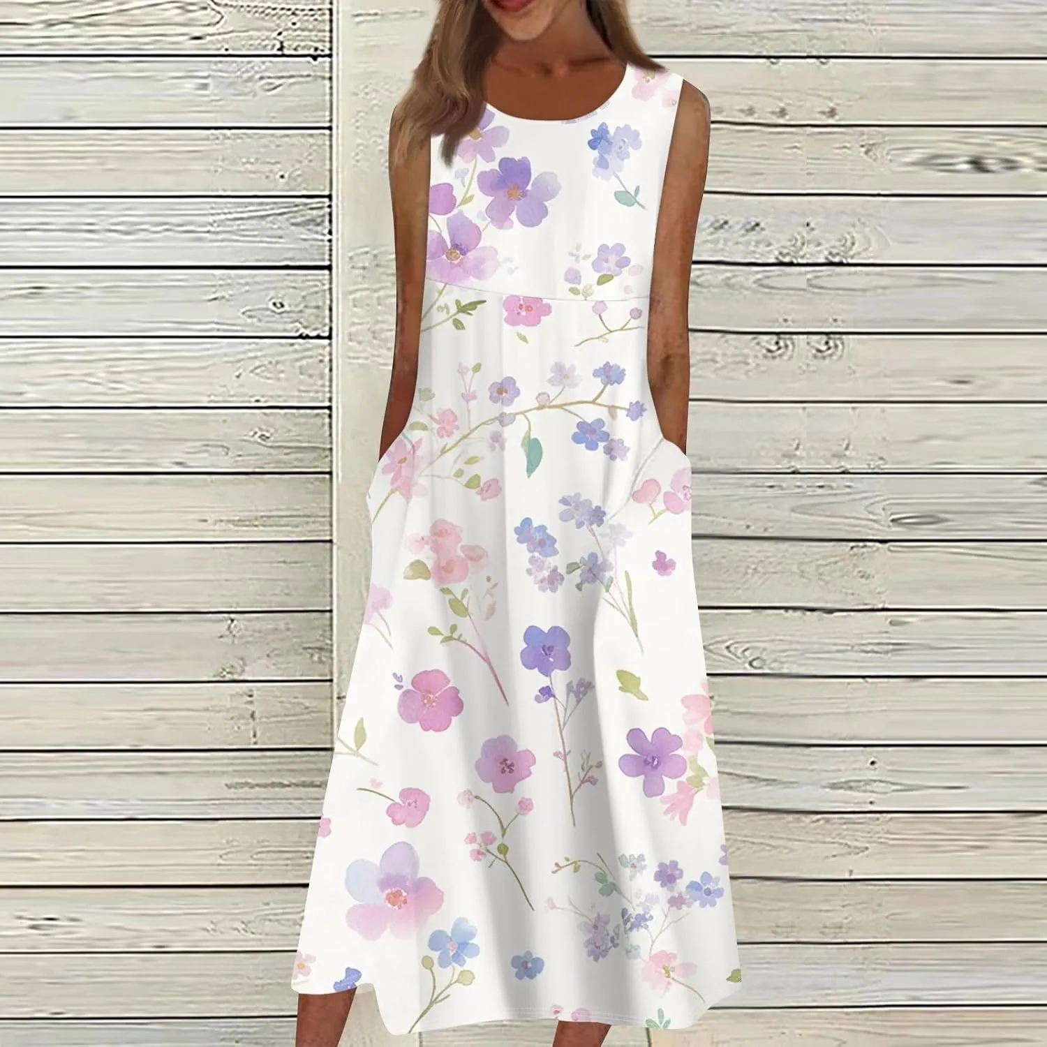 Womens Casual Summer Dresses Strapless Garden Party Floral Floral Dresses with Pockets Boho Going Out Summer Outfits