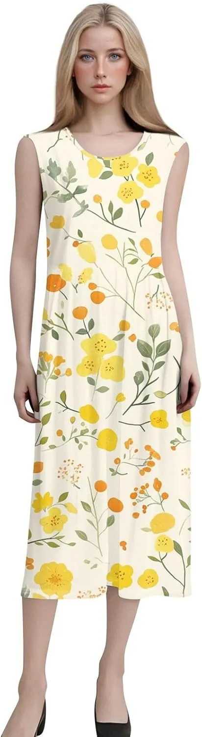 Womens Casual Summer Dresses Strapless Garden Party Floral Floral Dresses with Pockets Boho Going Out Summer Outfits