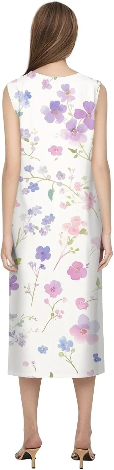 Womens Casual Summer Dresses Strapless Garden Party Floral Floral Dresses with Pockets Boho Going Out Summer Outfits