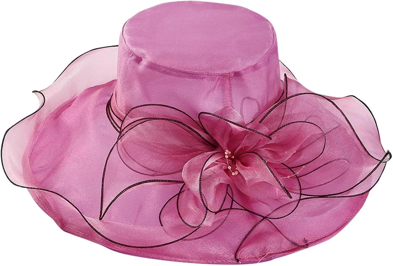 Womens Church Kentuck𝚢-Derby Hat Wide Brim Tea Party Wedding Cap Fascinators Dress Party Wedding Holiday