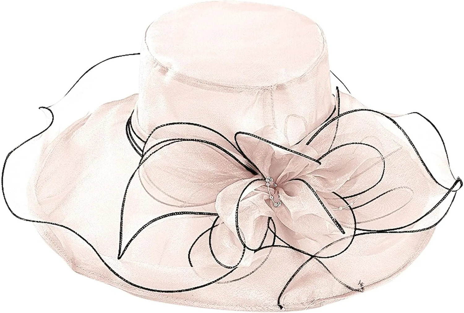 Womens Church Kentuck𝚢-Derby Hat Wide Brim Tea Party Wedding Cap Fascinators Dress Party Wedding Holiday