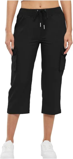 Women's Cotton Linen Summer Floral Pant Trousers High Waist Stretchy Plus Size Pants Beach
