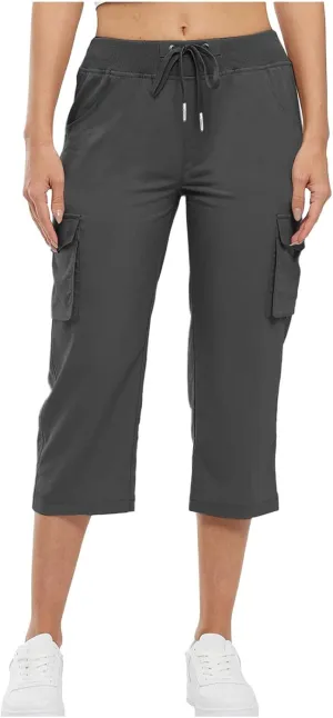 Women's Cotton Linen Summer Floral Pant Trousers High Waist Stretchy Plus Size Pants Beach