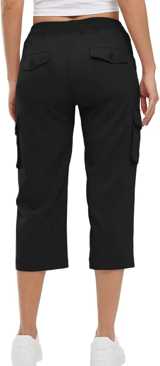 Women's Cotton Linen Summer Floral Pant Trousers High Waist Stretchy Plus Size Pants Beach