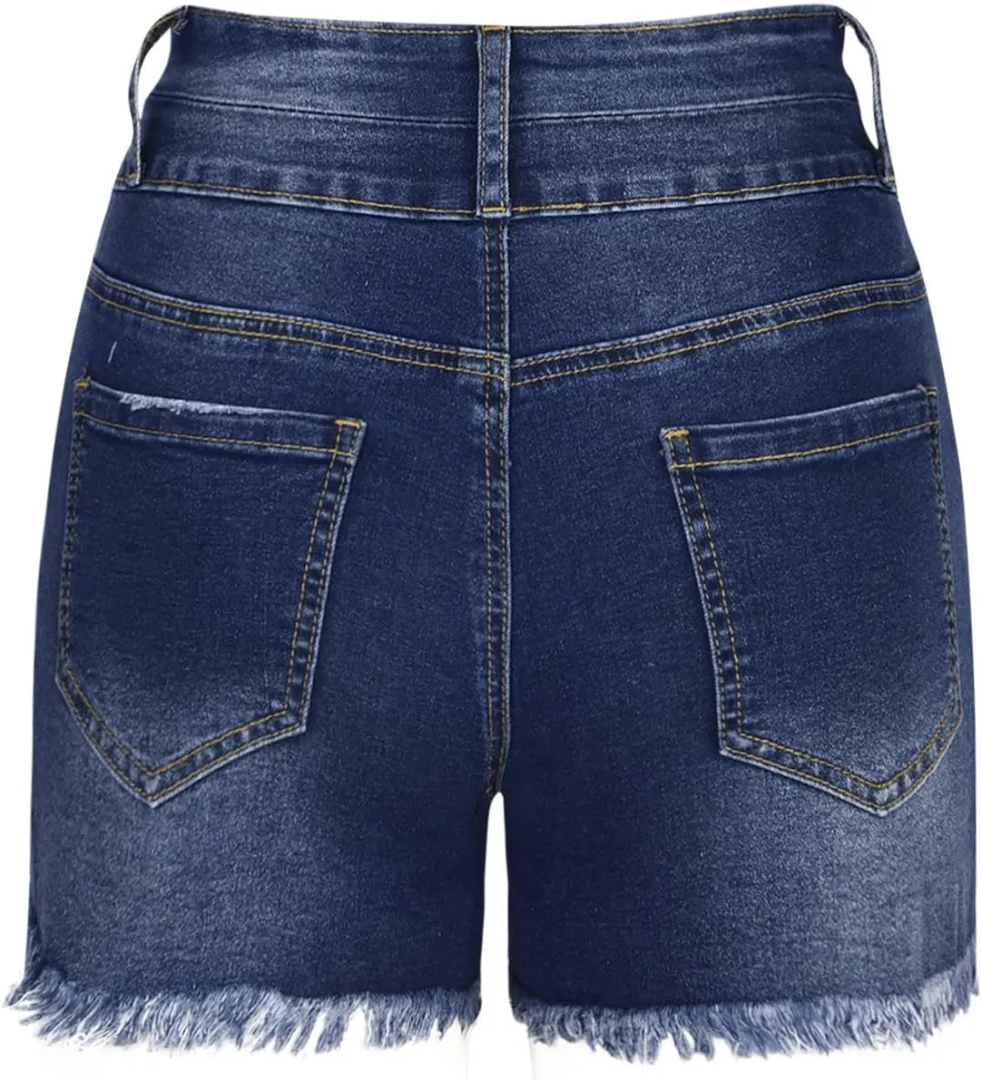 Women's Cut Off Denim Shorts High Waisted Ripped Distressed Jean Shorts Frayed Hem Casual Denim Hot Short with Pocket