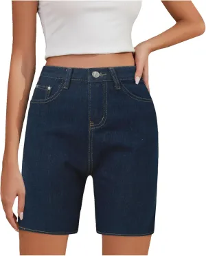 Womens Denim Shorts High Waisted Stretch High Waisted Lounge Classic Casual Jean Shorts Denim Trousers with Pockets