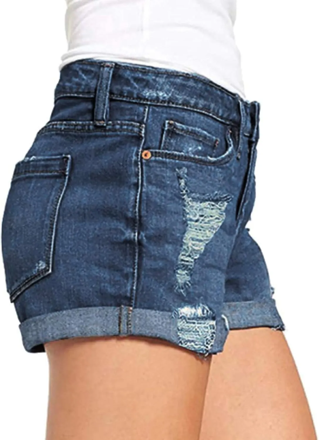Women's Denim Shorts High Waisted Stretchy Jean Shorts Distressed Summer Jeans Cut Off Baggy Jean Shorts