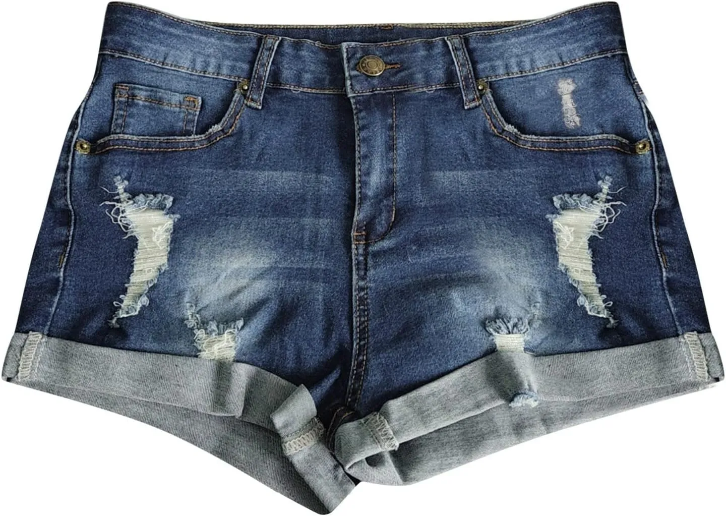 Women's Denim Shorts High Waisted Stretchy Jean Shorts Distressed Summer Jeans Cut Off Baggy Jean Shorts
