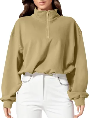 Women's Fleece Sweatshirt Zipper Stand Collar Workout Fuzzy Crop Shaggy Shacket Jacket Sherpa Thicken Warm Winter Coat