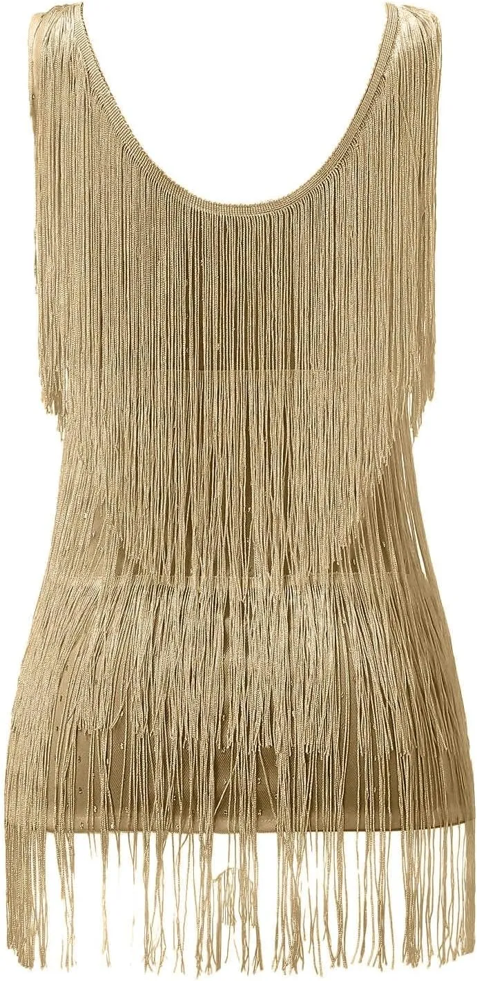 Womens Fringed Midi Skirt V Neck Sleeveless Sexy Dress for Women Casual Solid Elegant Nightclub Party Dress Outfits