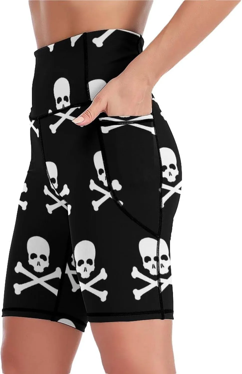 Women's High Waist Fashion Workout Yoga Shorts Tummy Control Athletic Shorts