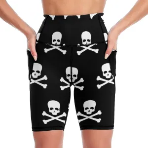 Women's High Waist Fashion Workout Yoga Shorts Tummy Control Athletic Shorts