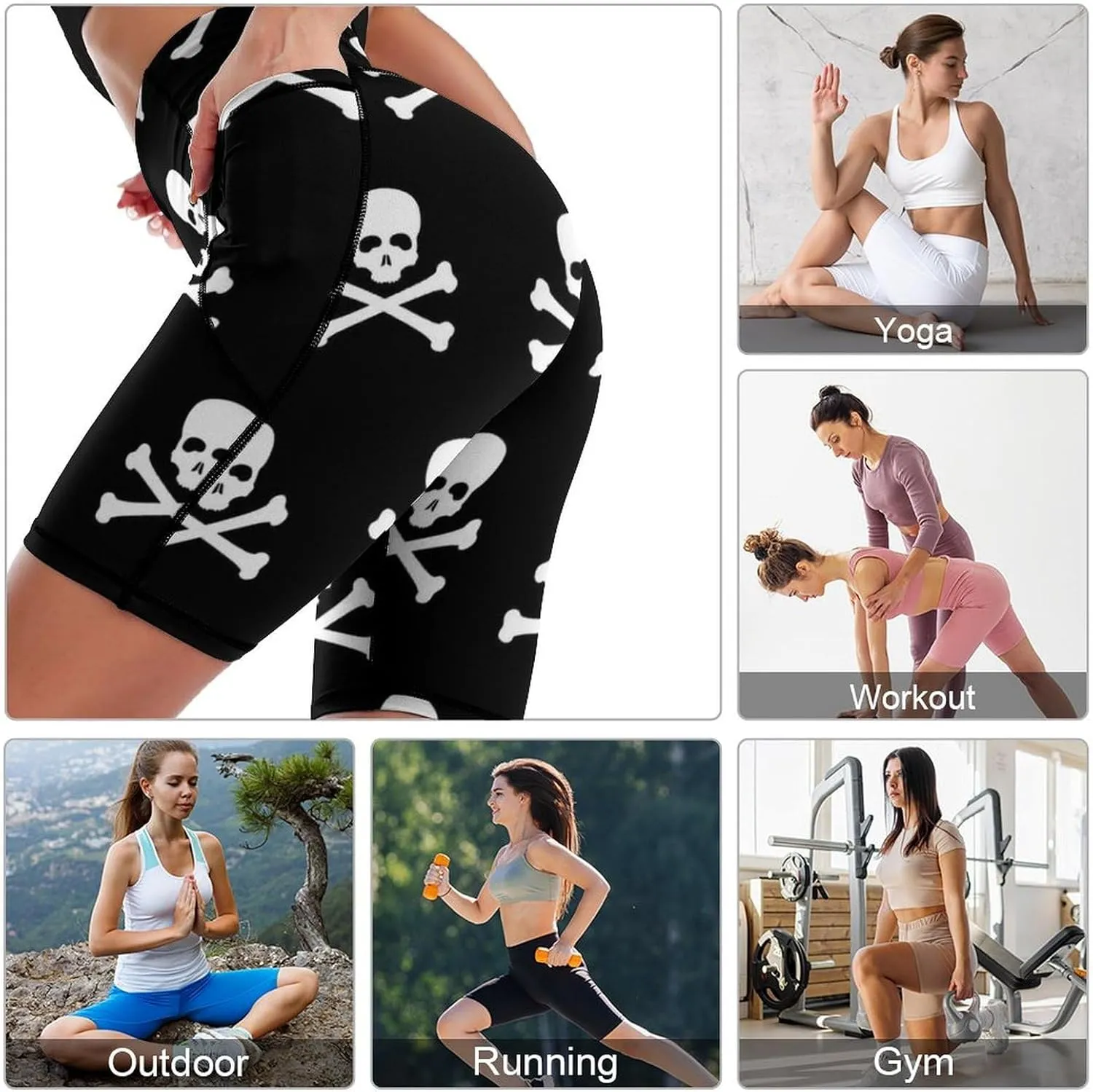 Women's High Waist Fashion Workout Yoga Shorts Tummy Control Athletic Shorts