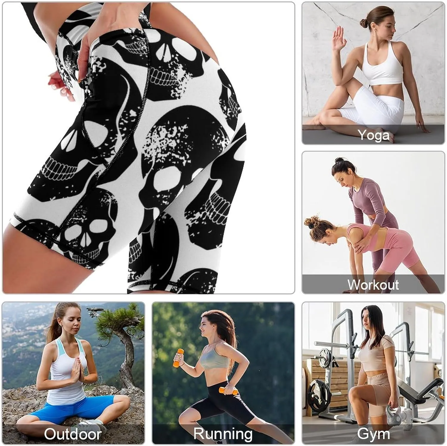 Women's High Waist Fashion Workout Yoga Shorts Tummy Control Athletic Shorts