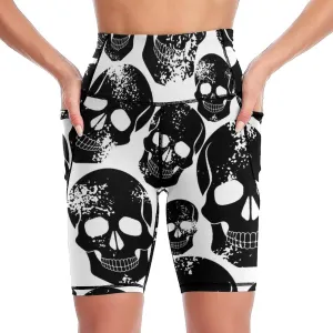 Women's High Waist Fashion Workout Yoga Shorts Tummy Control Athletic Shorts