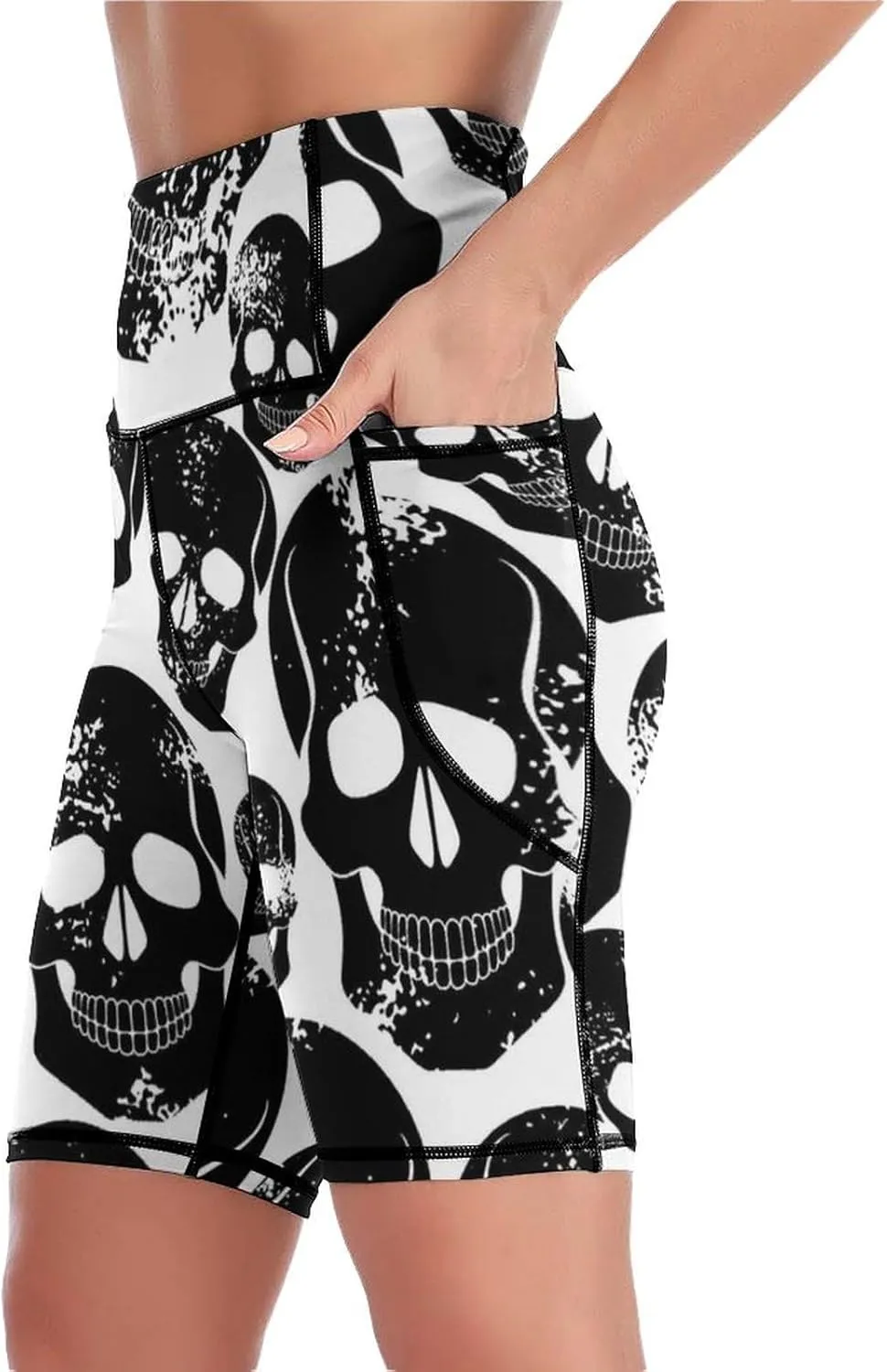 Women's High Waist Fashion Workout Yoga Shorts Tummy Control Athletic Shorts