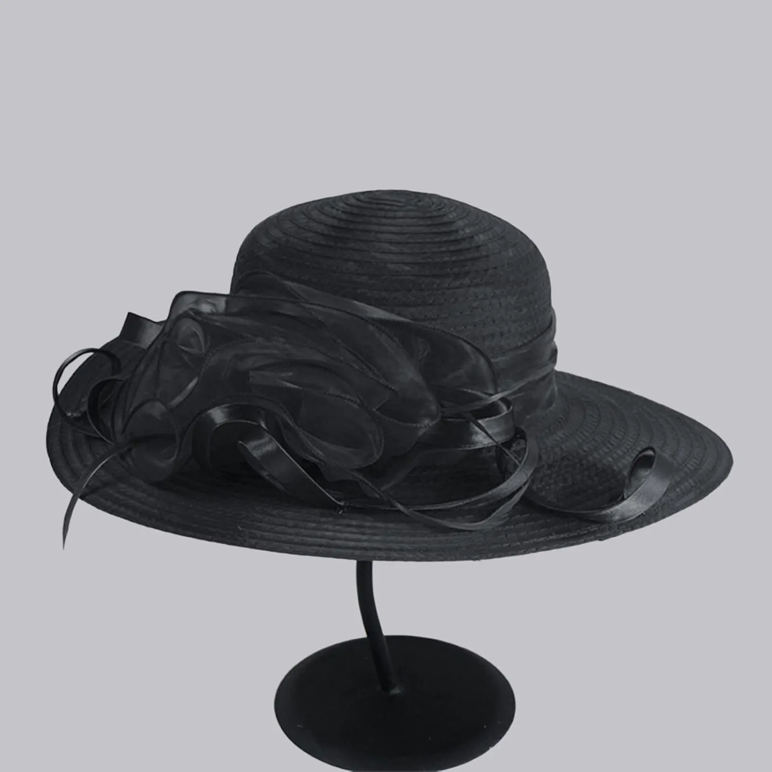 Women's Kentuck𝚢-Derby Church Dress Hat Wide Brim 𝚏 Flower Bridal Shower Hat Derby Hats for Women