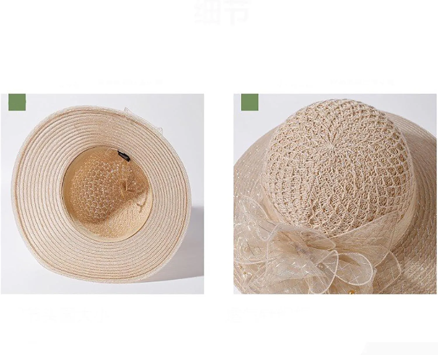 Womens Knit Wide Brim Sun Hat Cloche Bucket Hat Fishing Hat Beach Solid Color Foldable 2024 Summer Fashion Bow Caps