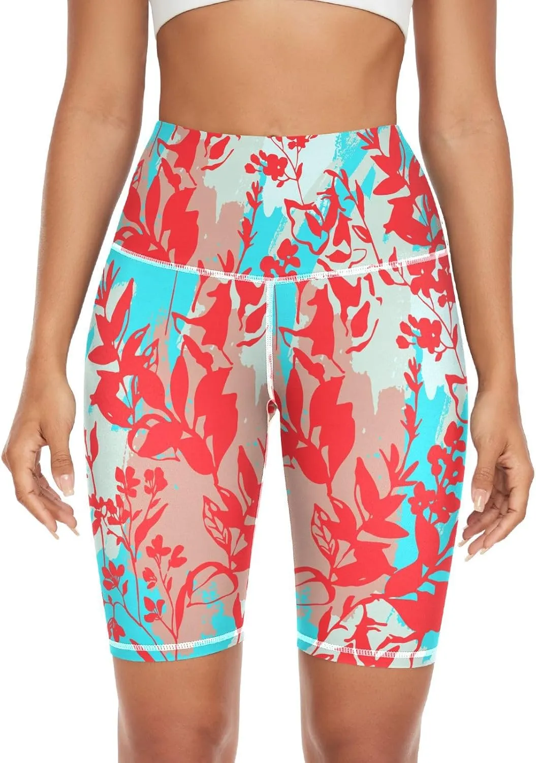 Women's Leggings Shorts High Waist Yoga Athletic Short Pants with Hidden Pockets