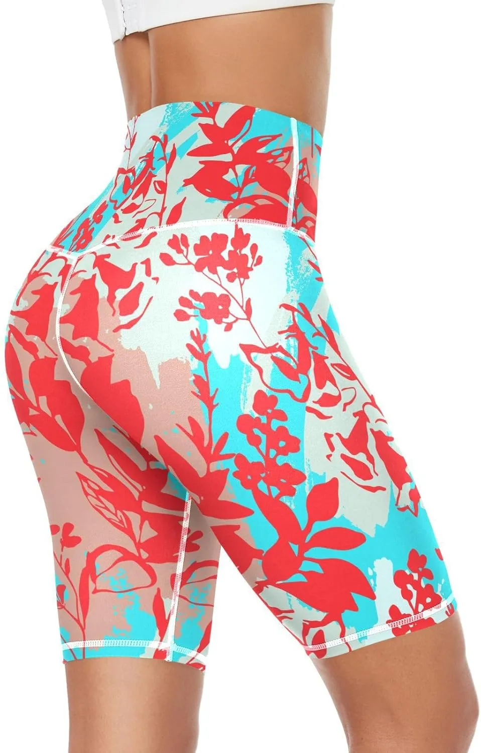 Women's Leggings Shorts High Waist Yoga Athletic Short Pants with Hidden Pockets