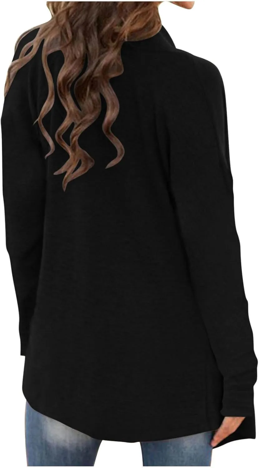 Womens Lightweight Cardigan Sweater Knit Loose Long Sleeve Sweater Casual Soft Drape Open Front Fall Dusters 2024