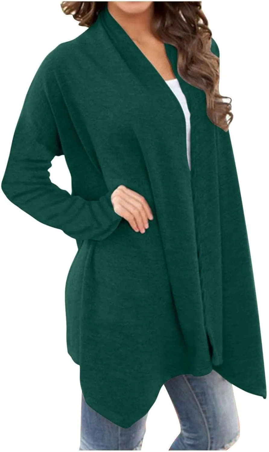 Womens Lightweight Cardigan Sweater Knit Loose Long Sleeve Sweater Casual Soft Drape Open Front Fall Dusters 2024