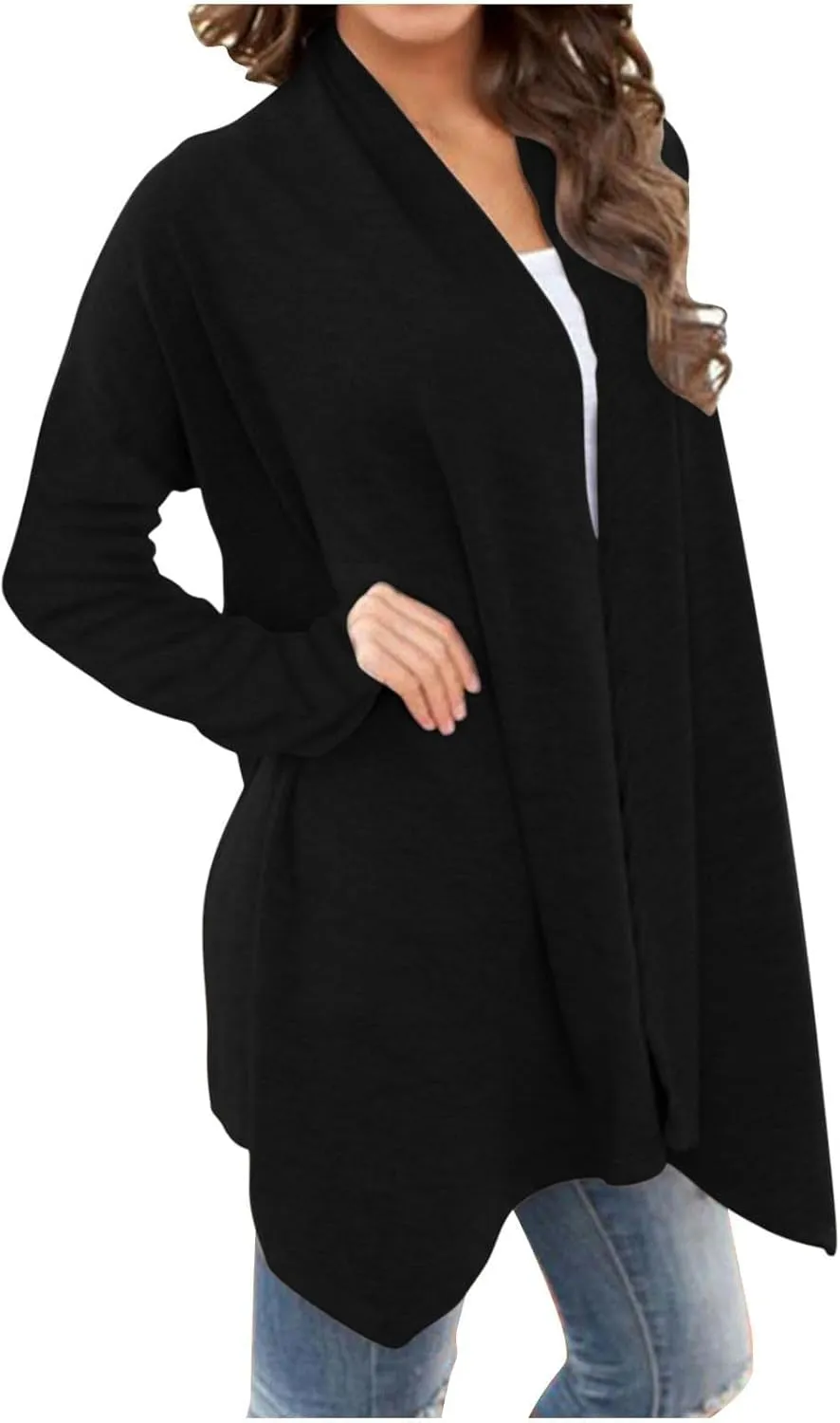 Womens Lightweight Cardigan Sweater Knit Loose Long Sleeve Sweater Casual Soft Drape Open Front Fall Dusters 2024