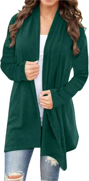 Womens Lightweight Cardigan Sweater Knit Loose Long Sleeve Sweater Casual Soft Drape Open Front Fall Dusters 2024