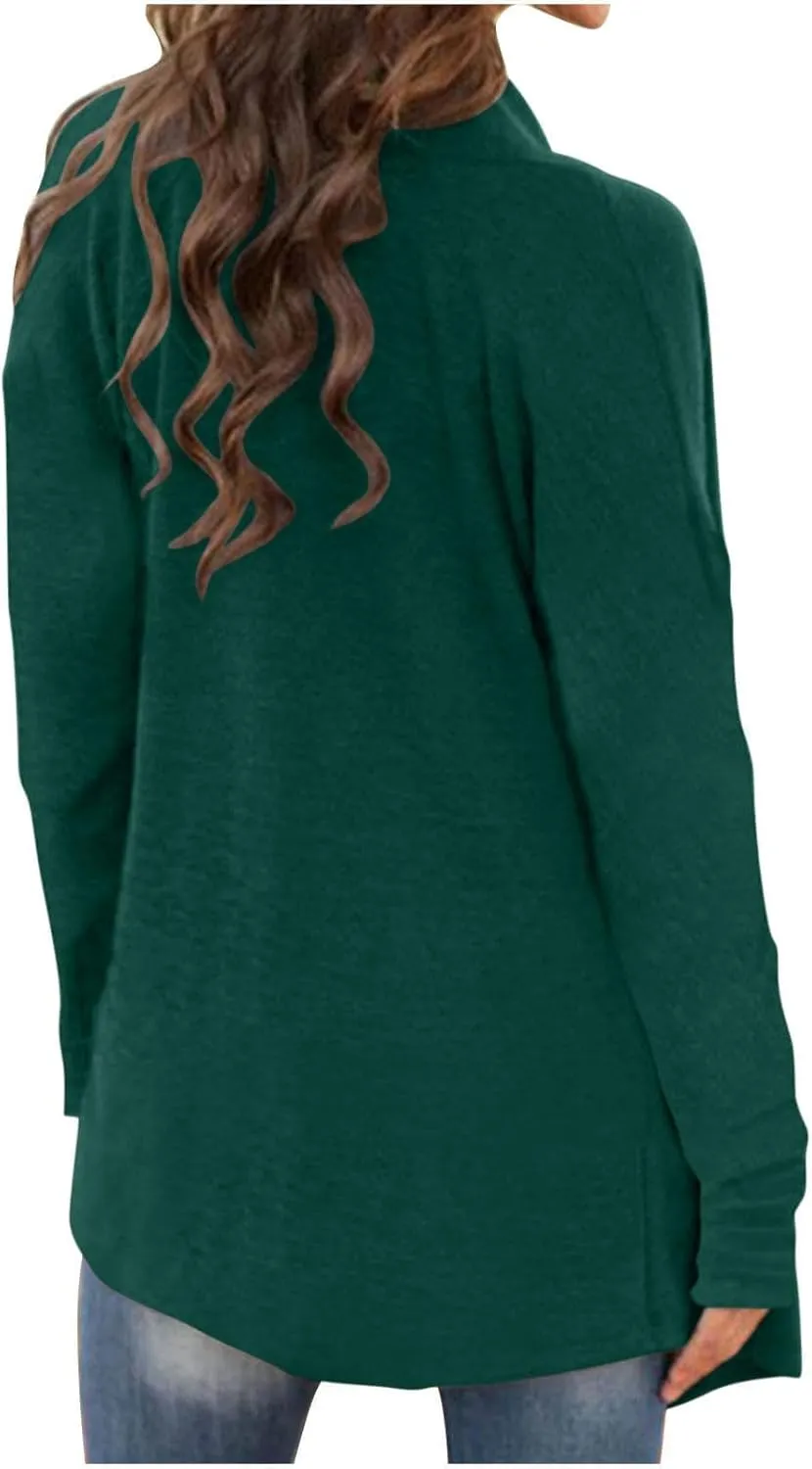Womens Lightweight Cardigan Sweater Knit Loose Long Sleeve Sweater Casual Soft Drape Open Front Fall Dusters 2024