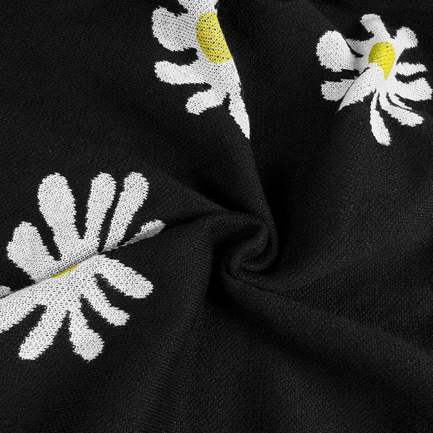 Womens Long Sleeve Button Cropped Cardigans Cute Flower Graphic Cardigan Fashion Casual Sweater Coat
