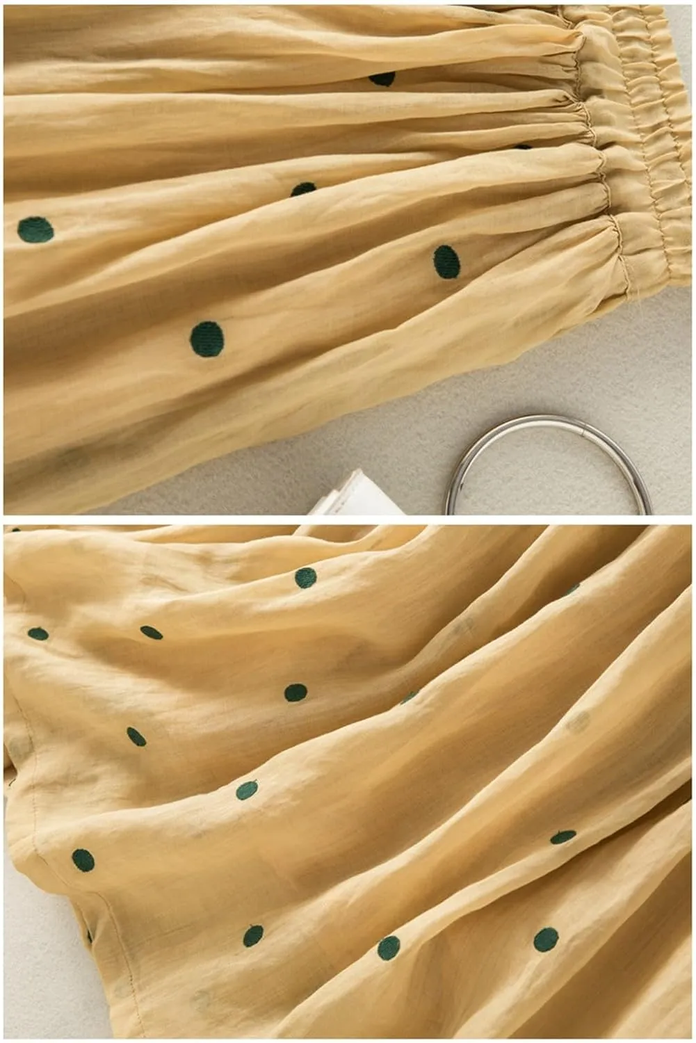 Womens Maxi Skirt for Vacation Color Block Retro A-Line Pleated Drawstring Elastic High Waist Casual Summer Skirts